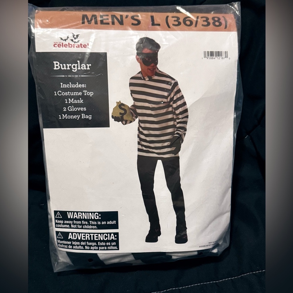 Celebrate Men's Burglar Costume - Black and White